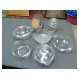 9 Assorted Glassware storage and baking dishes.