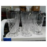 12 Tall desert glasses. Match Luncheon plates  In