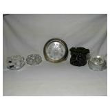 Mixed lot. 3 Beautiful Glass candle holders. Tree