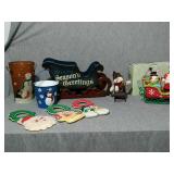 Christmas decorations. Assortment of ceramic salt