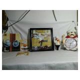 Mixed lot of Kitchen Decor. Clock works but needs