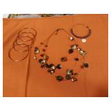 Fashioned Jewelry. 3 Strand  assorted stone