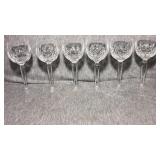 6 Waterford Crystal stemmed Glasses. Each stand
