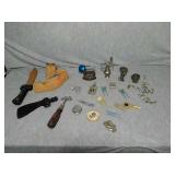 Mixed lot of Wood, resin, iron, and metal. Tiny