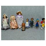 Vintage Dolls. Hand painted wooden with stands.