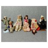 6 Assorted Vintage Dolls. Some Bisque, and