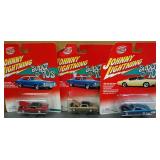 Lot of 3 New,  Assorted Johnny Lightning Die-Cast