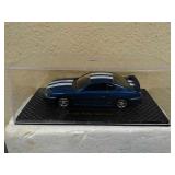 1998 Ford Mustang in display case, Car is 4" long