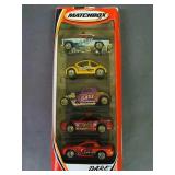 New Box set of 5 Assorted Matchbox cars by Mattel