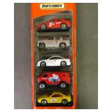 New Box set of 5 Assorted Matchbox cars by Mattel