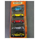 New Box set of 5 Assorted Matchbox cars by Mattel