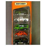 New Box set of 5 Assorted Matchbox cars by Mattel