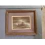 9" X 11" wood framed matted tin print of