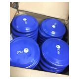 Approximately 120 blue frisbees