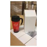 Lot of 108 new in box red plastic travel mug