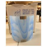 Pair of new in the box light blue wall lamps