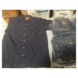 Lot of 22 short sleeve blue button down shirts