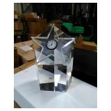 Lot of 12 Crystal award with star clock in padded