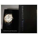 Caravelle by Bulova mens leather band watch