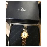 Bulova Womens 98L61 gold and silver color watch