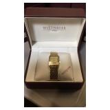 Wittnauer 12B02 gold color watch new in box