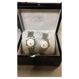 Pair of Accutron watches in designer hard case