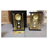 Pair of Benchmark Desk Clocks with hour glass