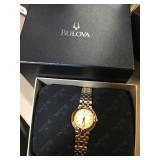 Bulova Womens 98L61 gold and silver color watch