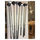 Lot of 8 left handed golf clubs