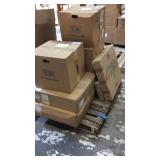 Pallet lot of 16" world globes with a Queen Anne