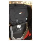 Box lot of Gatorade laptop bags and Frito-Lay bags