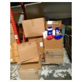 Pallet lot of approximately 15 Boxes of plastic