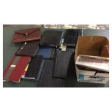 Box lot of planners, leather portfolios and more