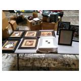 Lot of 11 Assorted Framed Artwork and frames