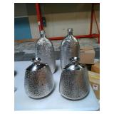 Lot of 4 glass Silverstone heavy weight vases