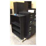 Lot of metal shelves and filing cabinets
