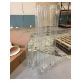 Lot of 4 very tall glass vases