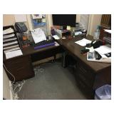 Office desk with attachable table section