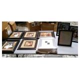 Lot of 11 Assorted Framed Artwork and frames