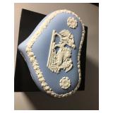 Wedgwood Blue and white heart shaped trinket box