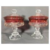 Pair of King Crown candy dishes