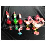 Lot of 7 Assorted Decorative Flamingo items