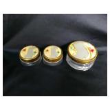 Lot of 3 assorted Colecream jars with lids