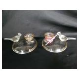 Pair of Pheasant candlestick holders