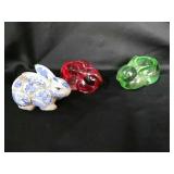 Lot of 3 Rabbit candle holders