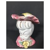 Lefton China lady head vase