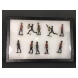 Set of vintage hand painted metal figures