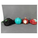 Lot of 4 Assorted glass & ceramic fruit