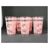 Lot of 11 Vintage pink glasses