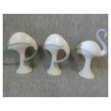 Set of 3 Flamingo figurines